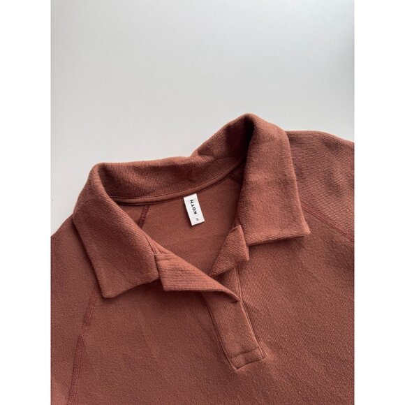 Lot of 2 KOTN Size S Cotton Tops - Fitted Jersey T-Shirt & Long Sleeve Cozy Polo - Picture 4 of 16